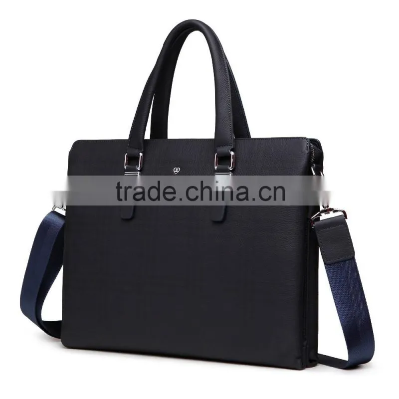 New fashion custom simple laptop genuine leather men briefcase at low price