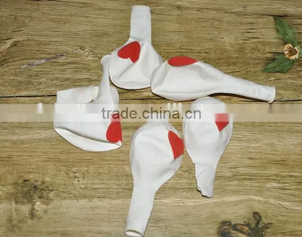 Wholesale 2014 new good quality Colourful wedding lighted Party decoration Balloons 12inch 3.2g heart printed latex balloon