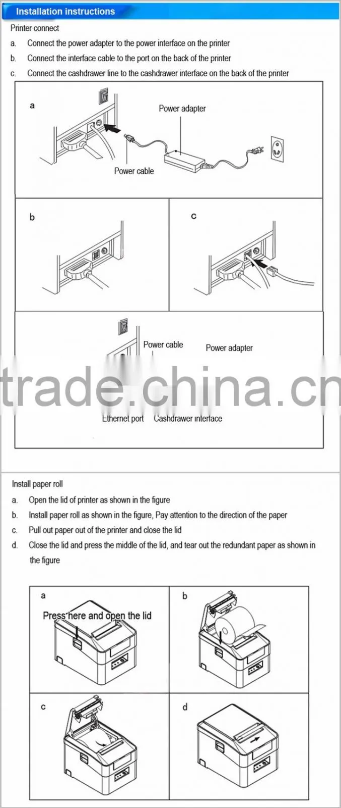 POS-80-c Printer Drivers 80mm Thermal Printer Ethernet Lan Port ITPP042