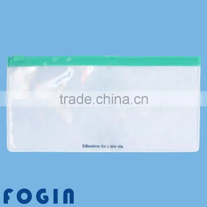 2014 customized printed pvc flat bag with zipper