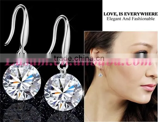 2016 Fashion silver zircon jewelry,wholesale earring jewelry