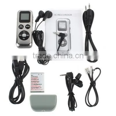 Support Telephone recording 4GB Digital Voice Recorder Dictaphone MP3 Player with TF Card Slot
