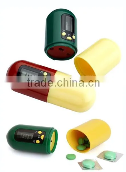 Pill Shape One Compartment Digital Pill Box Countdown Timer