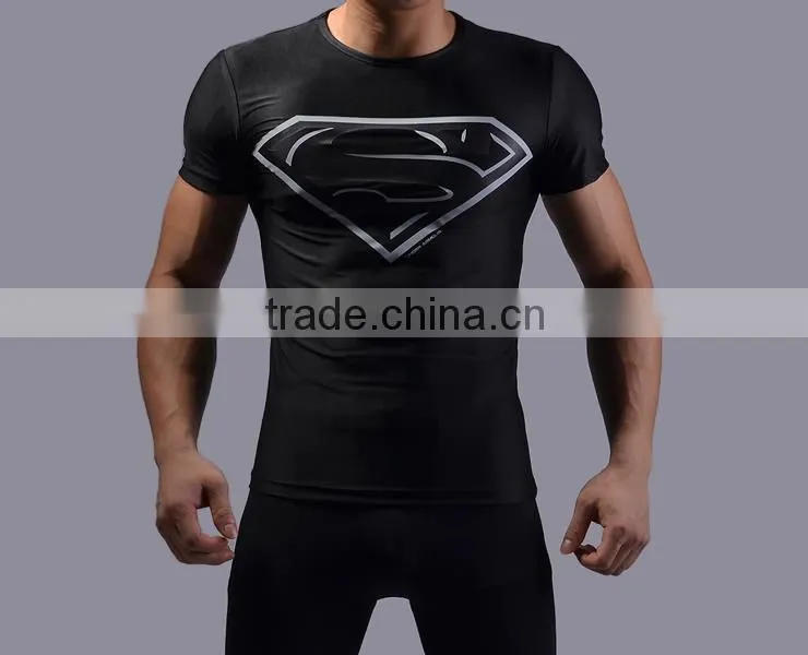 2016 wholesale China clothing fashion marvel superman t shirt short sleeve mens fashion tee tops