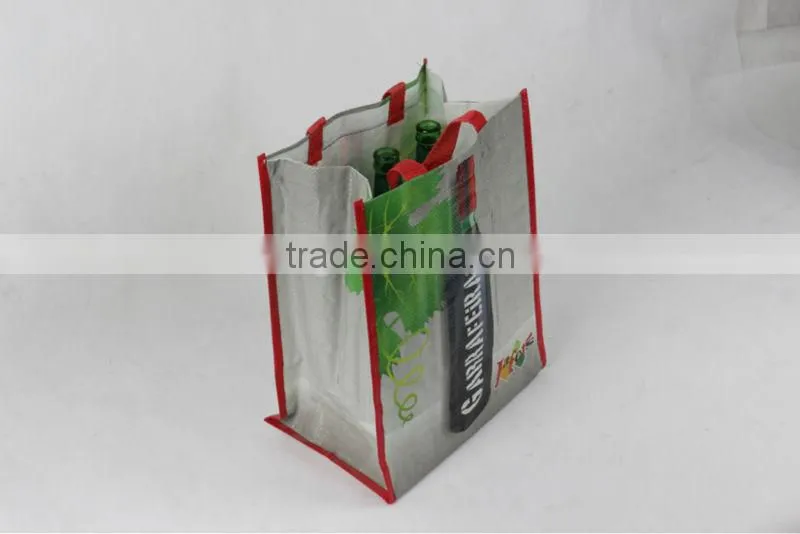 Lead Free Non Woven 6 Pack Bottle Bag