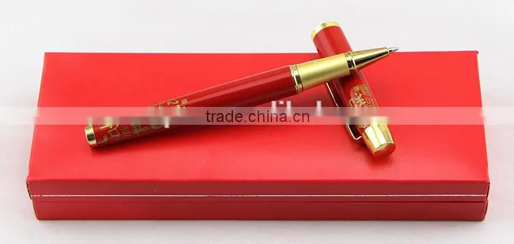 fancy red hot sale gift paper box ceramic pen