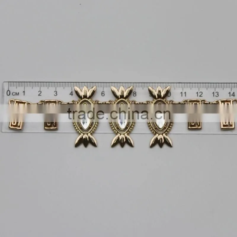 Decorative chain &metal connector neckline for garment