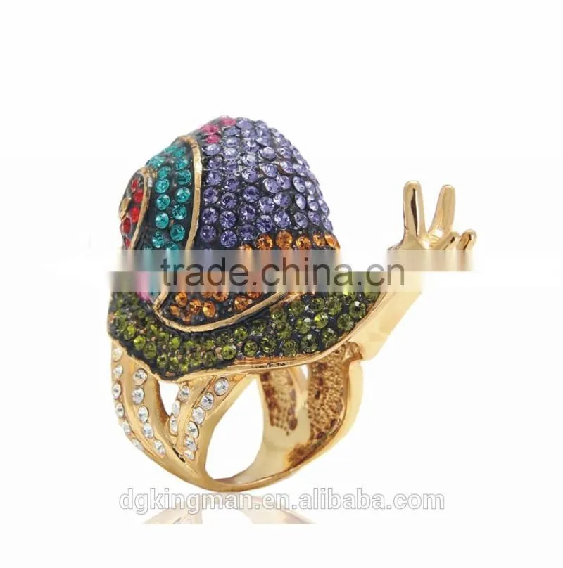 Creative jewelry design Kingman snail crystal finger rings