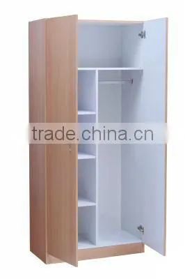 2 door modern kd melamine wooden wardrobe