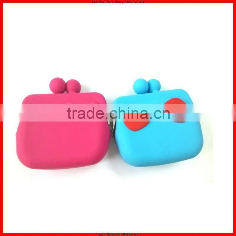 candy colors funny silicone wallet,silicone cosmetic bag, promotional gift small plastic coin bag