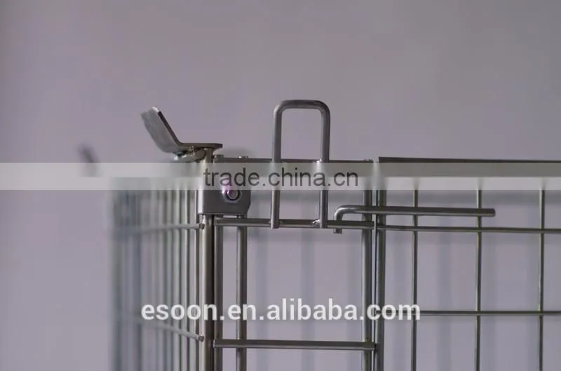 Wooden base container logisitc moving mesh cage with top covers