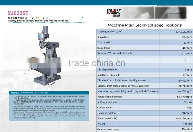 hand tool Radial Milling Machine with high quality XJ6325T goodsupplier