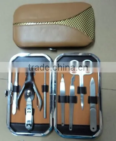 MRT-058 8pcs PU bag stainless steel manicure set cases