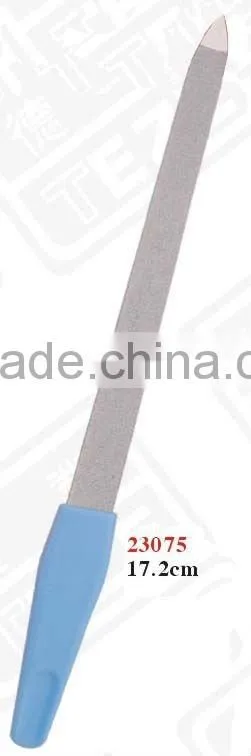white plastic handle nail file