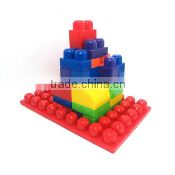45cm height big size trolley with 30pcs 1.3MM very cheap building block plastic educational toy for kids
