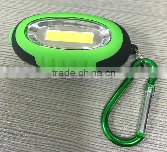 COB Rubberized mini LED keychain flashlight with magnet and carabiner