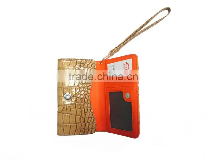 hot selling custom stylish leather 5.5 inch universal wallet phone purse for iphone 6 plus with card slots wholesale