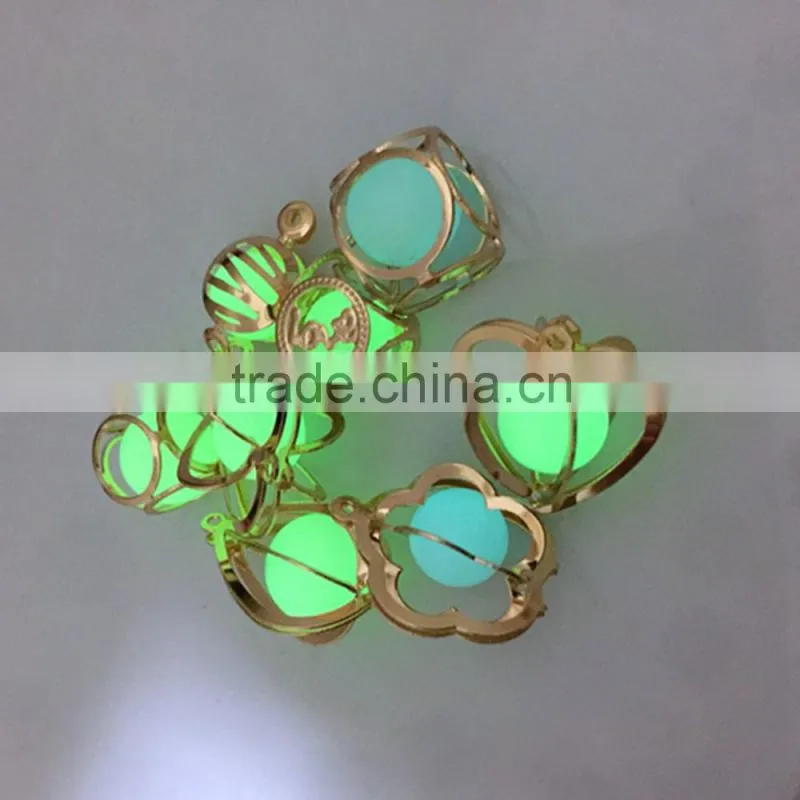 Vintage Locket Glow In The Dark Pendant Necklaces Glowing Luminous Stone Beads Pendant in Diffferent Shape Party Gifts