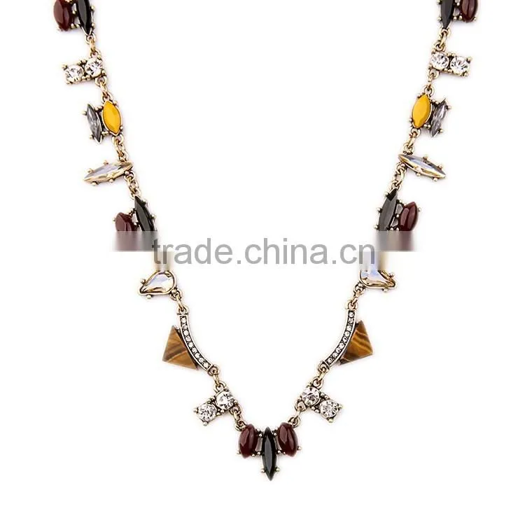 Cheap Wholesale Jewelry 2016 Latest Design Vintage Crystal Necklace for Women