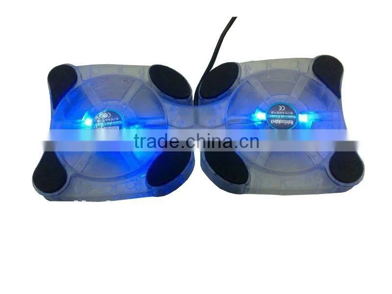 blue led Transpatent flexible laptop cooling pad
