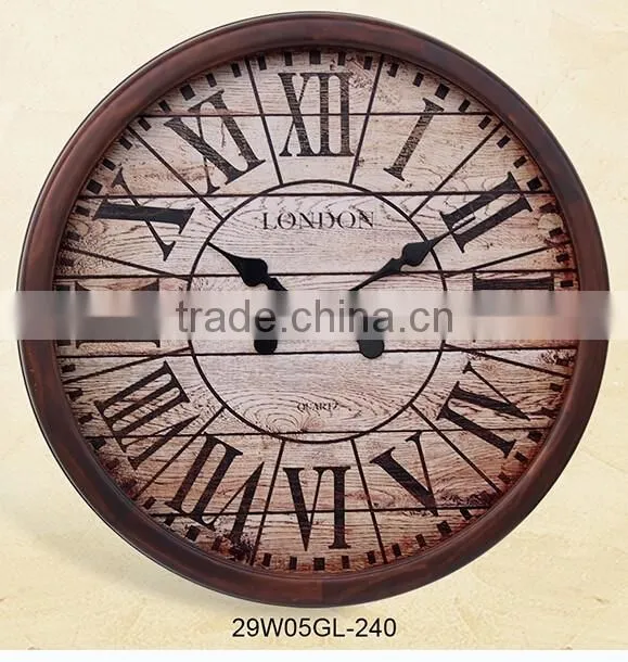 Shabby clock 29 inch large clock wooden wall clock village type wall clock
