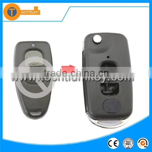 2 button car flip modified folding key shell cover blank with high quality for mazda 323