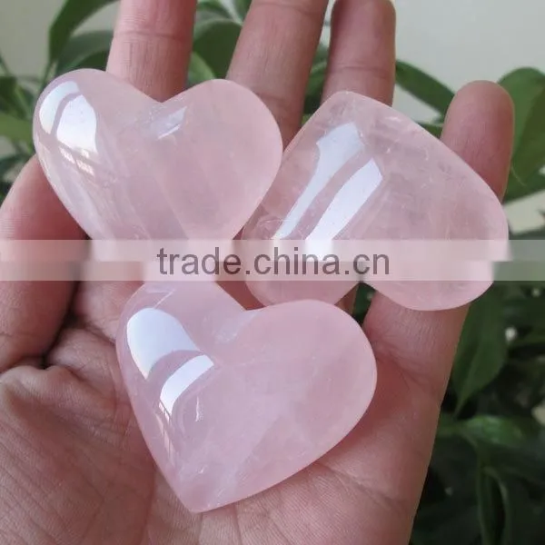 Natural Rose Quartz Hearts for Wedding Gifts / Crystal Heart Gift
