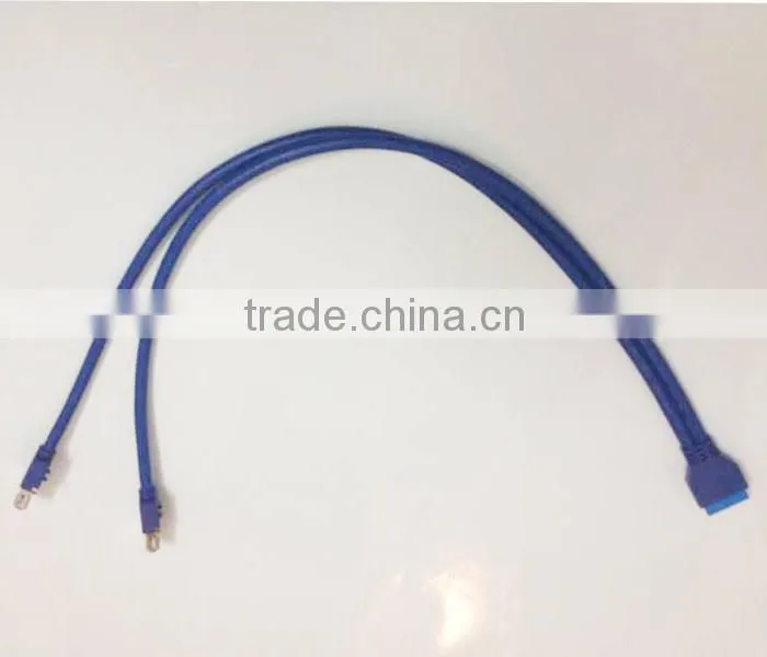 High quality 19pin or 20 pin hearder to usb 2.0 &usb 3.0 female panel mounted cable with audio port