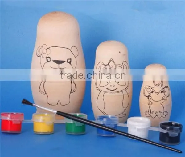 Promotion nesting doll diy toy