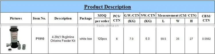 Swimming Pool Automatic Chlorine Feeder Kit