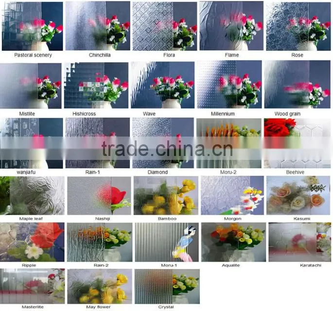 5 mm high quality pattern glass of shower room is the kitchen toilet partition optional can be customized a variety of design