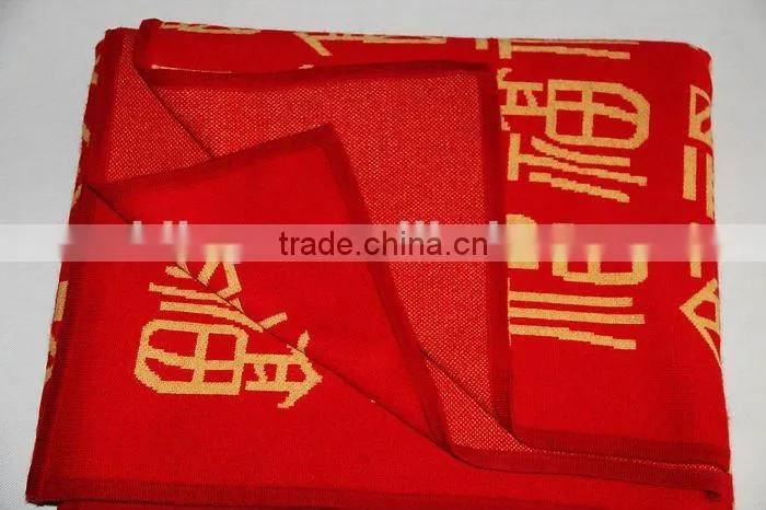 winter double side cashmere red blanket