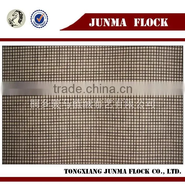 Coffee Check pattern three proofing flock print Digital Printing Fabric for Bedding Sets