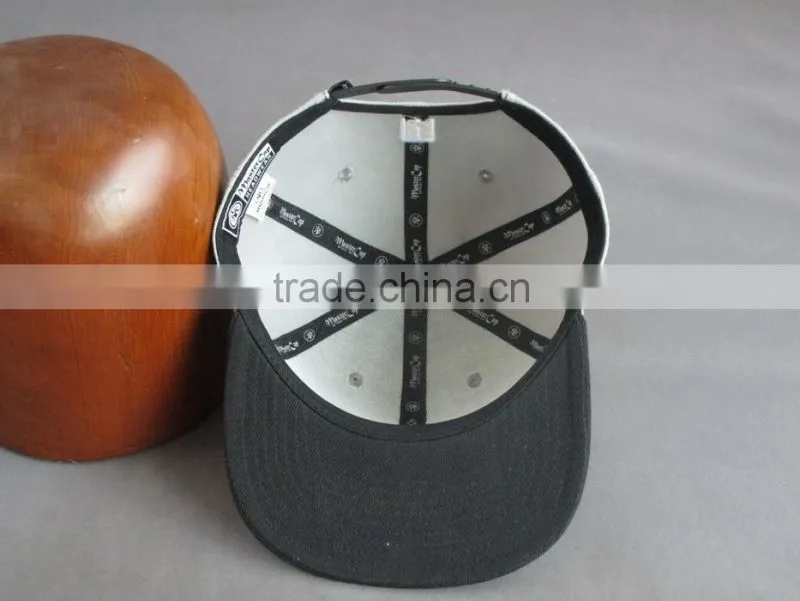 Custom 100% cotton 6-panel snapback cap with front embroidery