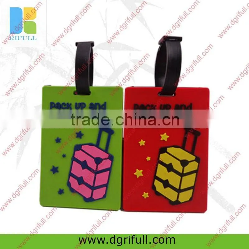 Candy color silicone bulk luggage tags