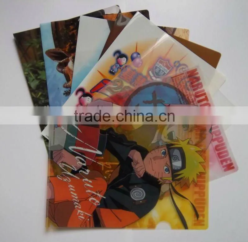 Fancy clear L shape file folder UV Printing