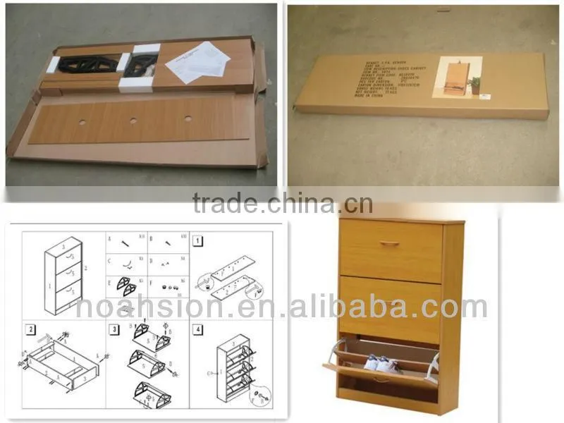 Cheap wooden shoe cabinet with 2doors and 2drawer