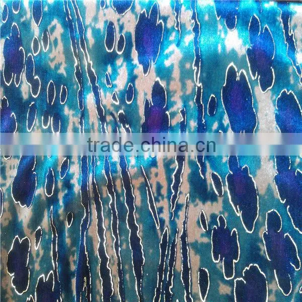 High quality good strech printing korean velvet /uphostery fabric