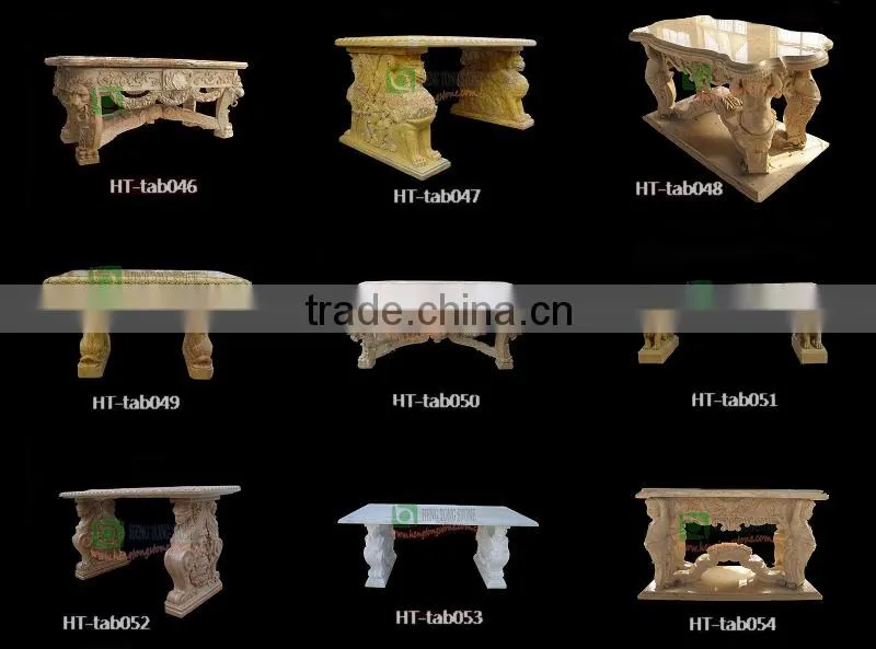 Marble Dining Table with statue carved legs