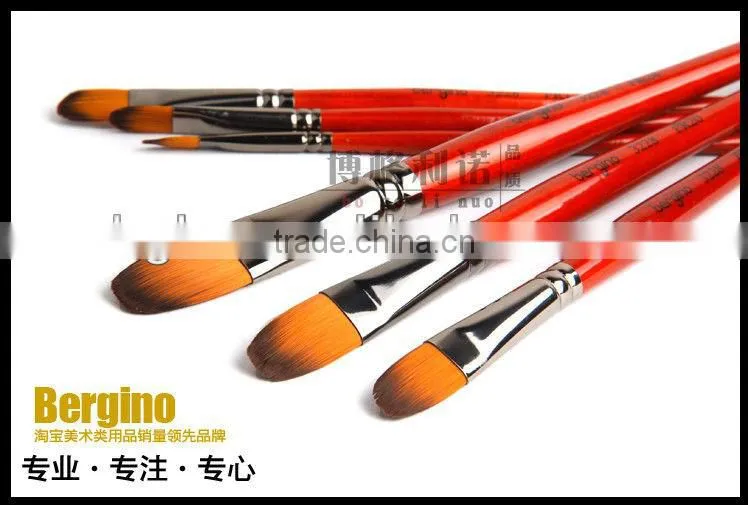 BGN-3228 Bergino professional filbert shape nylon hair paint brush in stock