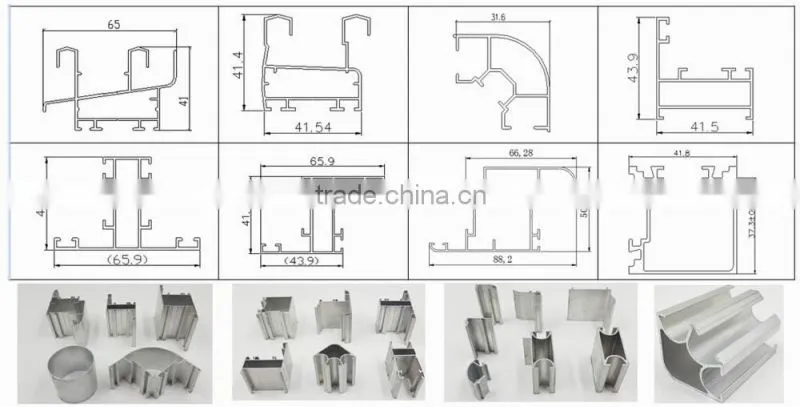 Aluminum extrusion profiles for windows and doors, pipe and customized shapes