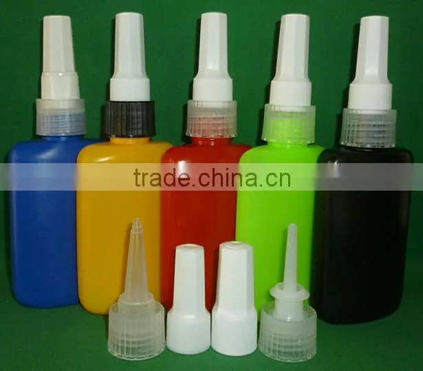 25ml plastic LDPE anaerobic&UV adhesive blue/red/black glue dropper bottle