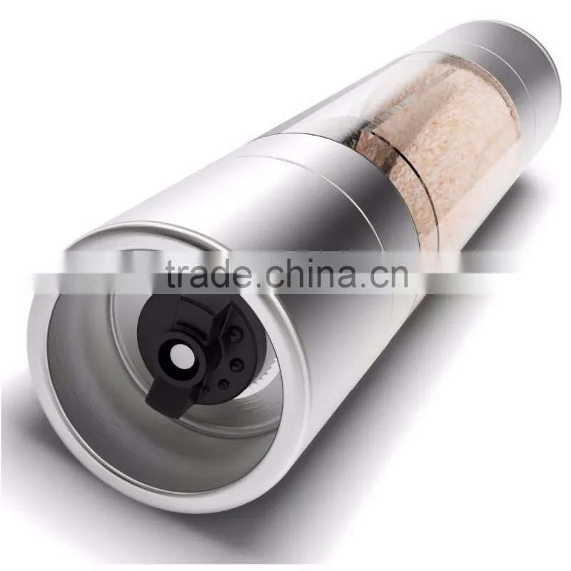 Adjustable Ceramic Grinding Mechanism Stainless Steel Salt and Pepper grinder Set 2 in 1 Salt and Pepper Mill Set