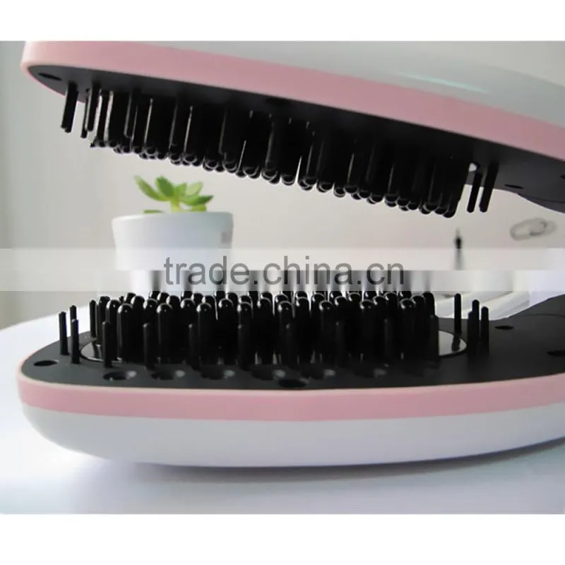 Electric Smart Steam Automatic LCD Temperature Control Brush Hair Straightener