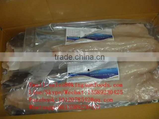 cheap wholesale Light salted seafood saithe fillet on hot sale for market