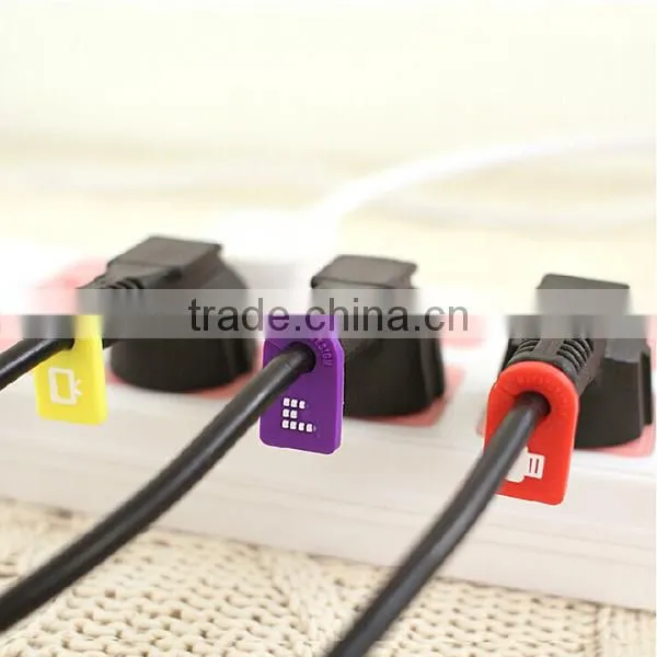 accessories for phones Colorful Silicone Cable Tie Tag silicone cable marker cable tie marker/tag/organizers