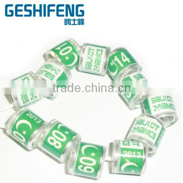 8mm Aliuminium core with plastic coat pigeon foot rings,Breeders band for tag