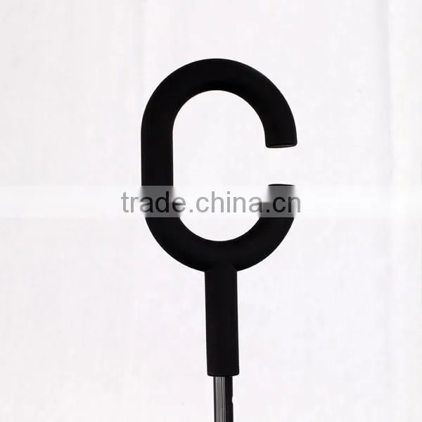 Double Layer C Shape Handle Windproof Inverted Umbrella