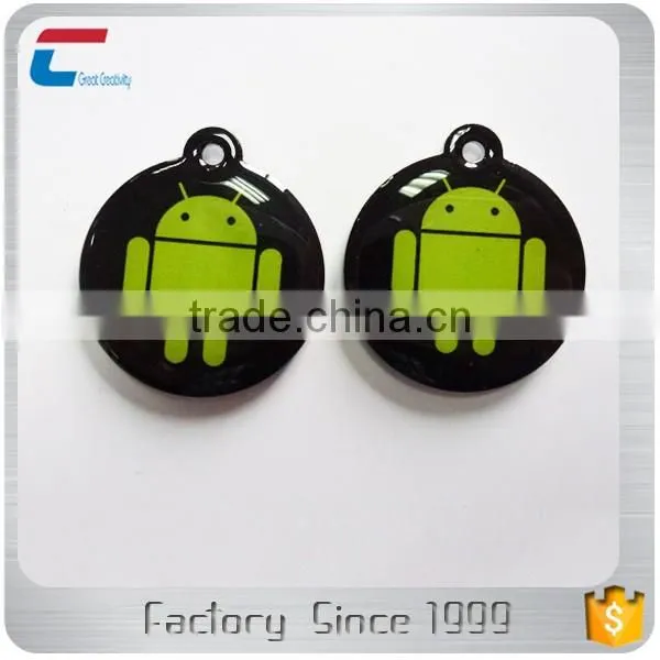 Custom printing 13.56mhz MIFARE Classic 1k nfc epoxy tag unique QR code rfid tags NTAG 213