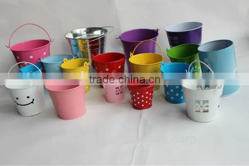 christmas metal bucket